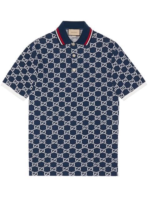 Gucci GG Jacquard Cotton Polo Shirt 